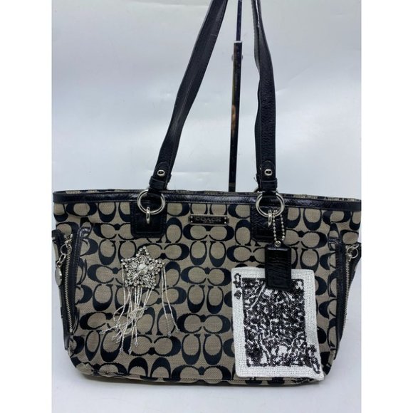 Coach Black Tote Bag Customized W/ embellishments - Picture 3 of 14